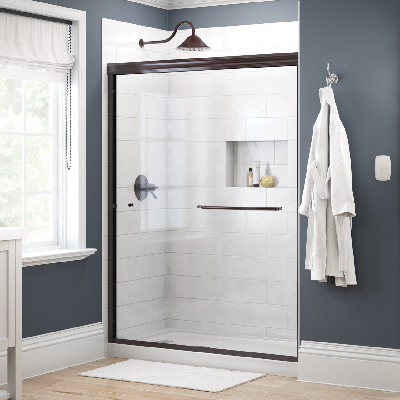 Traditional 6mm Shower Door with Simplicity Handle