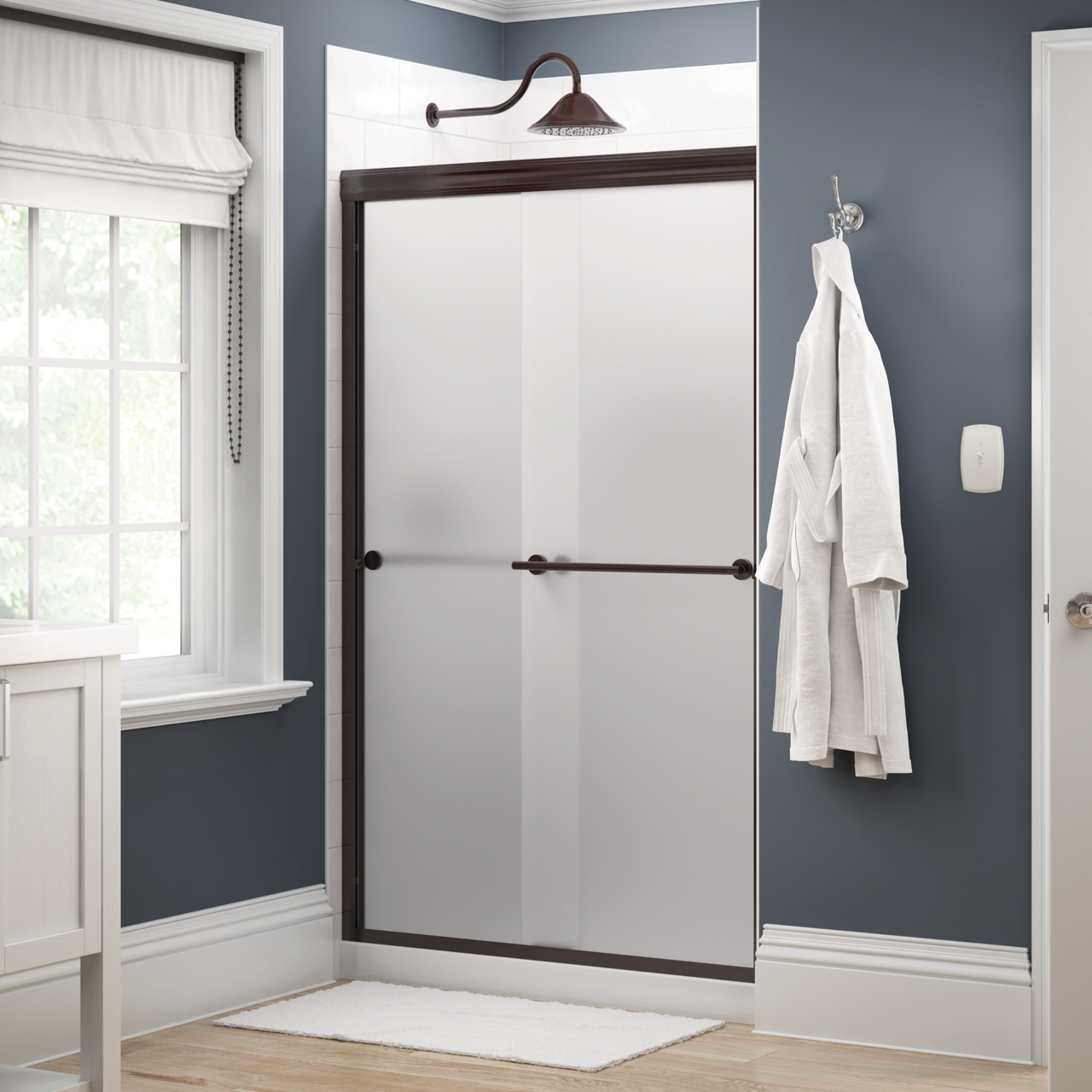 Traditional 6mm Shower Door with Crestfield Handle