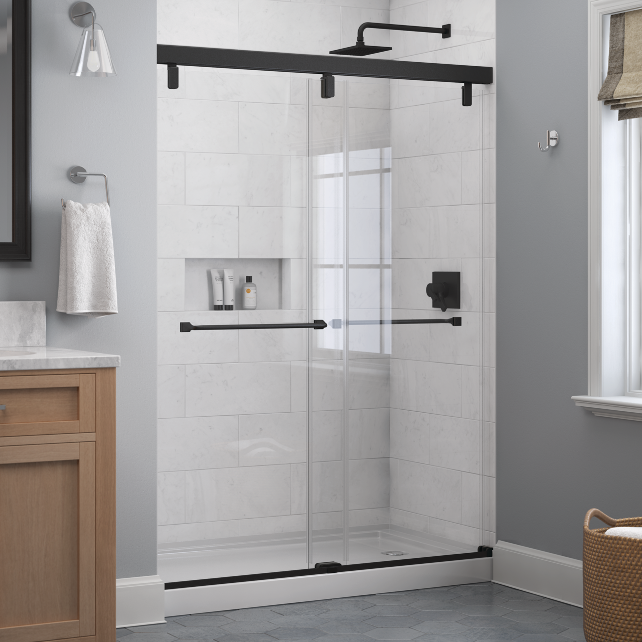 Mod 6mm Shower Door with Everly Handle