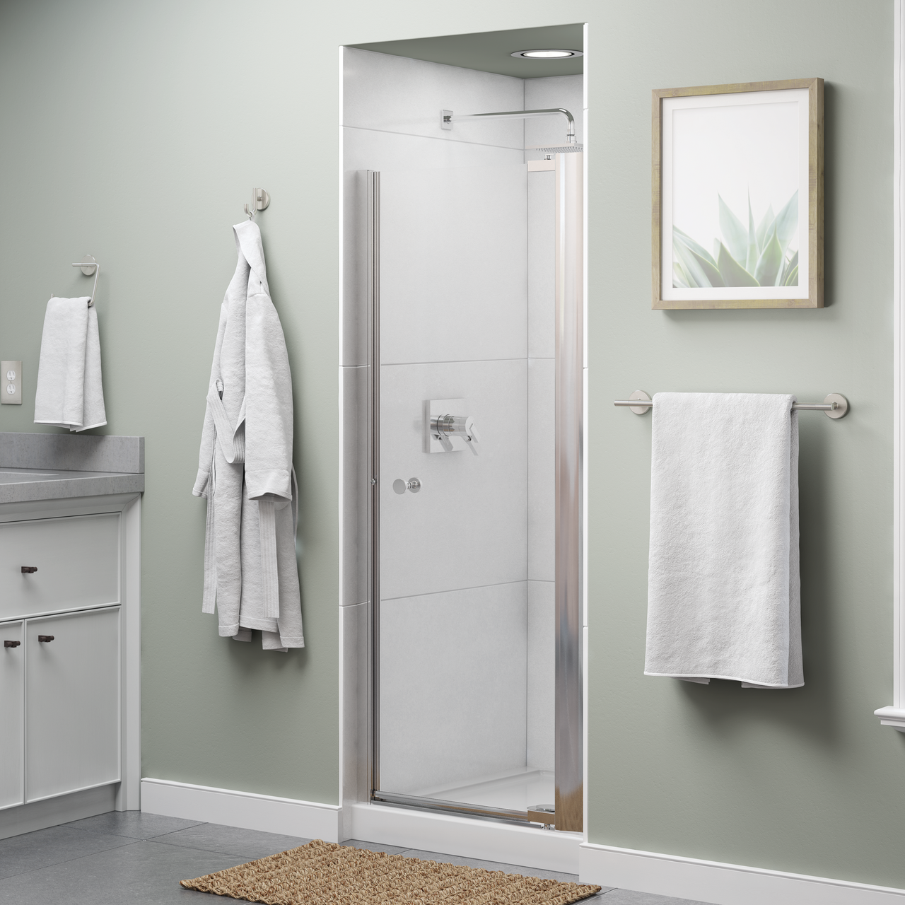 Contemporary Pivot 6mm Shower Door