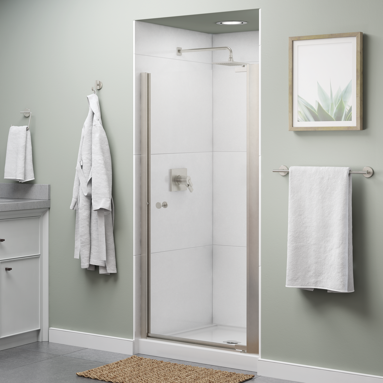 Contemporary Pivot 6mm Shower Door