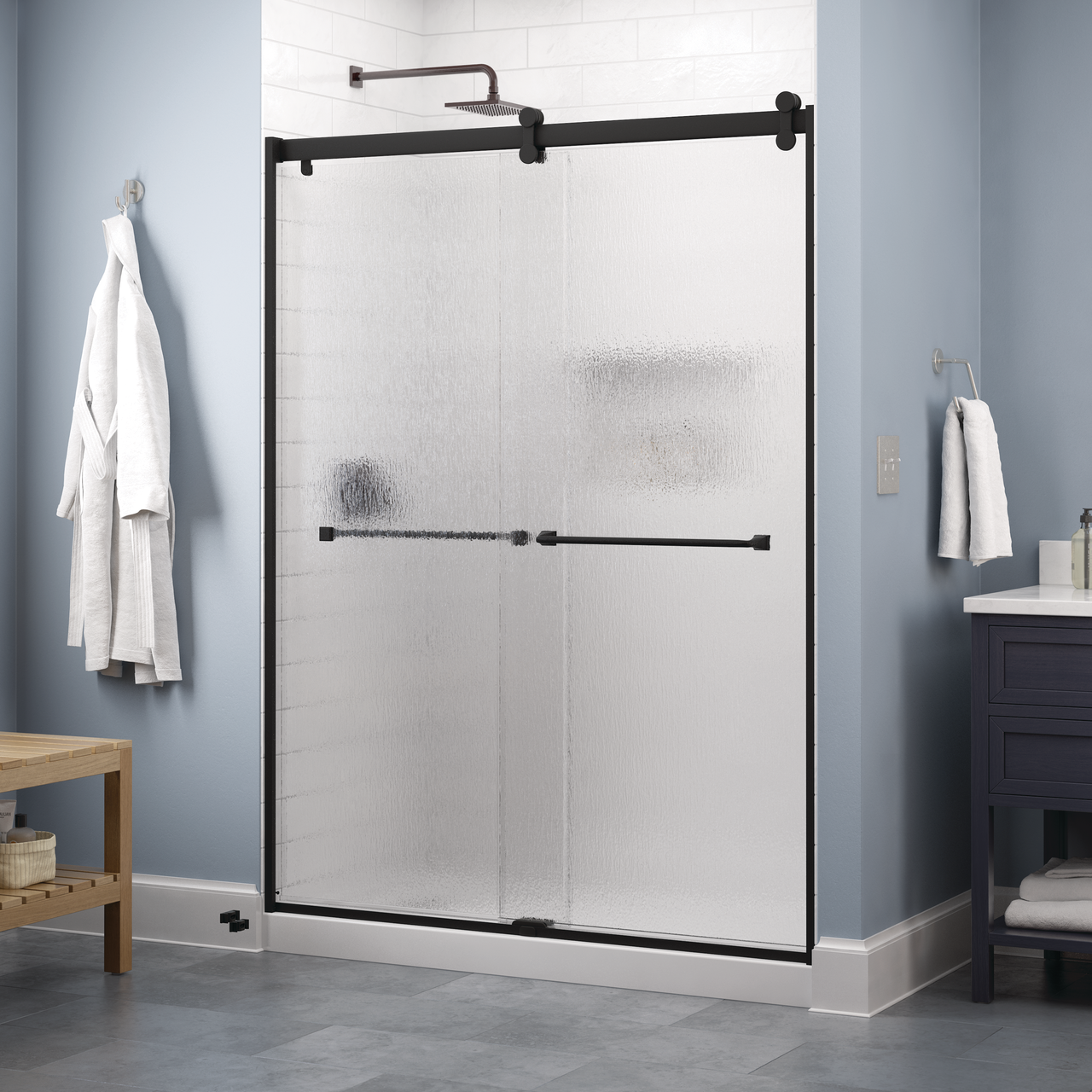 60" Shower / Rain / Matte Black