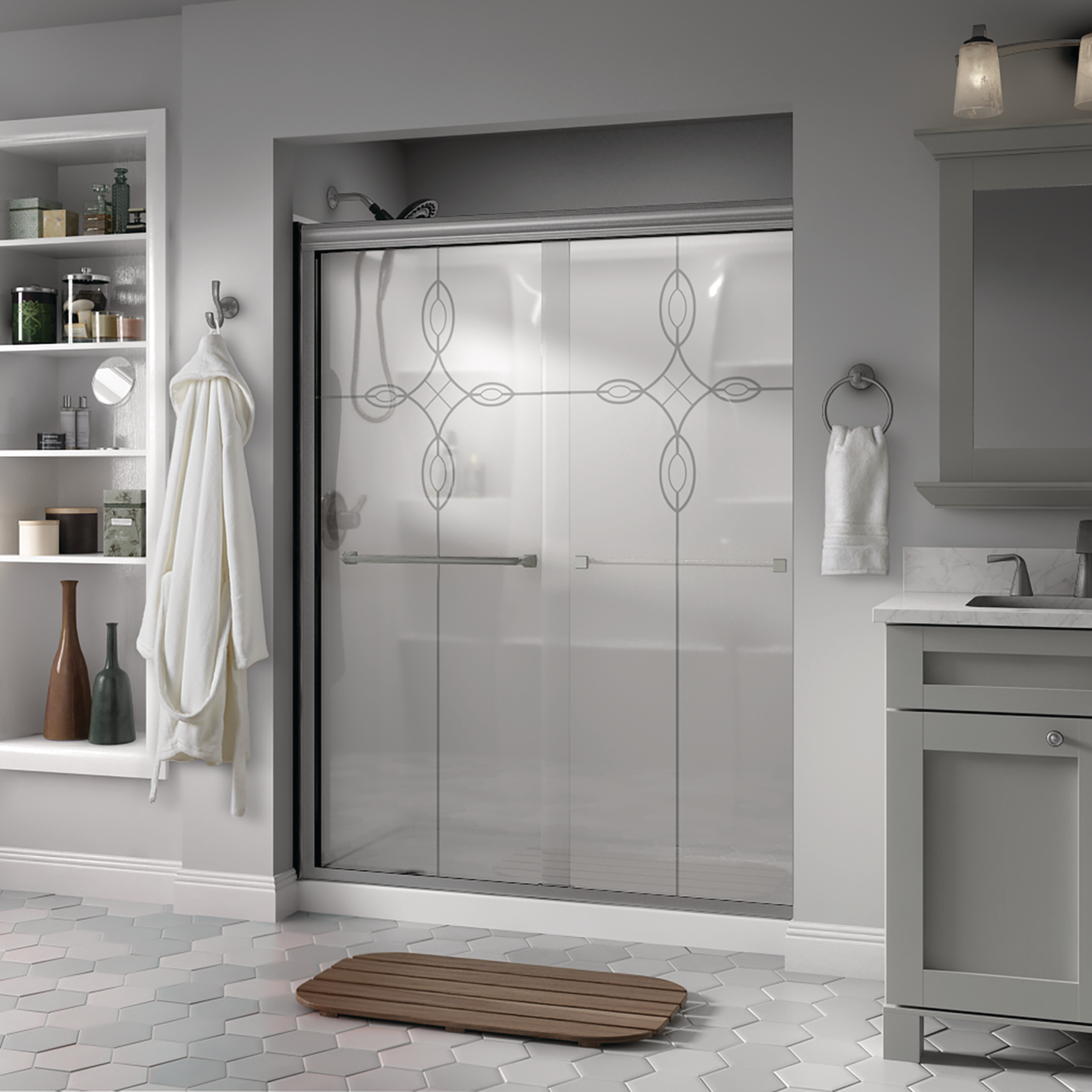 Traditional 6mm Shower Door with Everly Handle