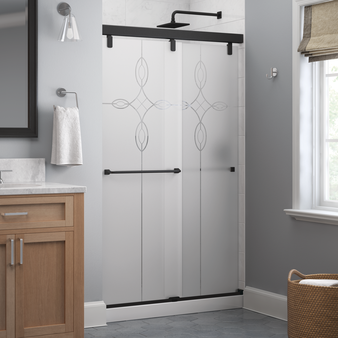 Mod 6mm Shower Door with Everly Handle