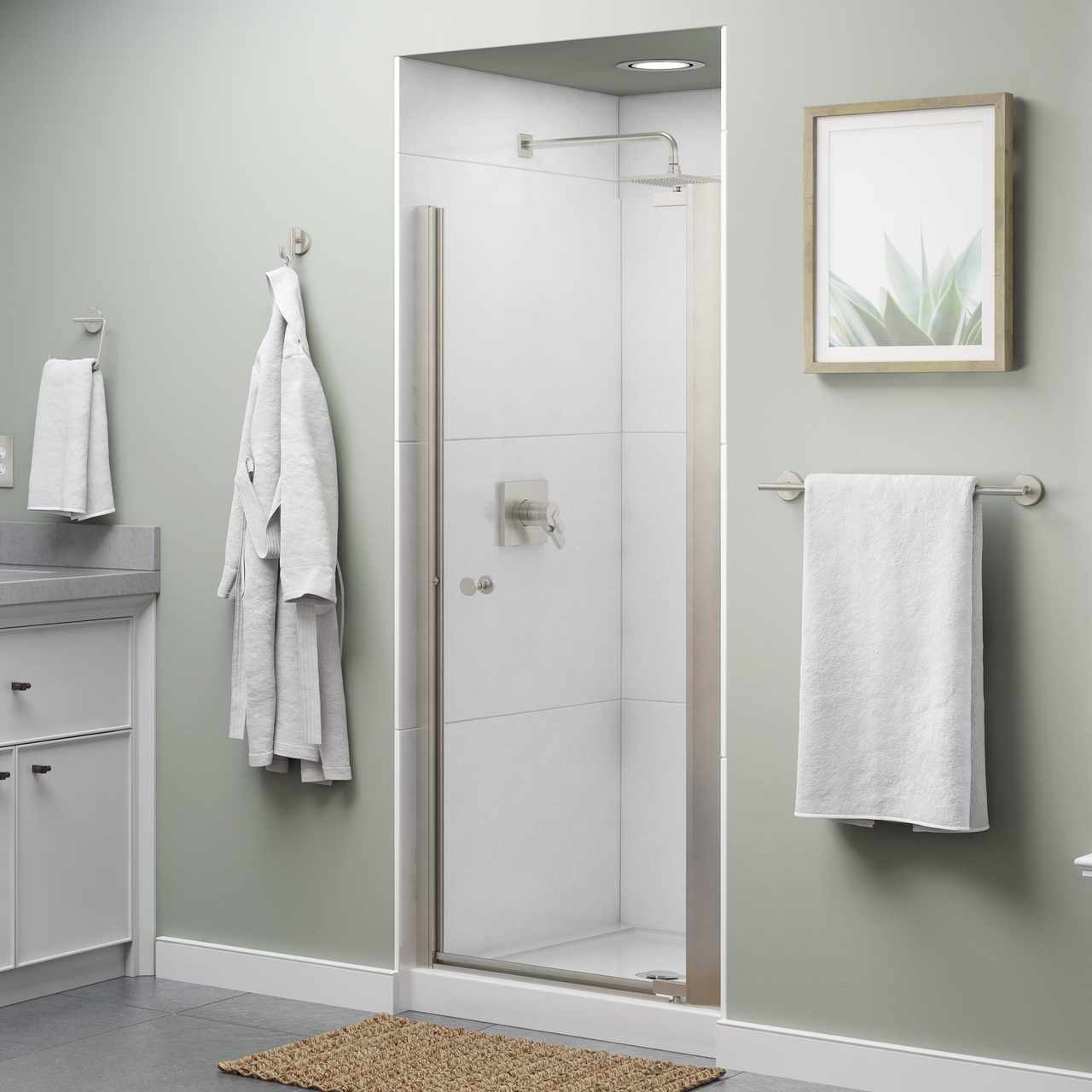 Contemporary Pivot 6mm Shower Door