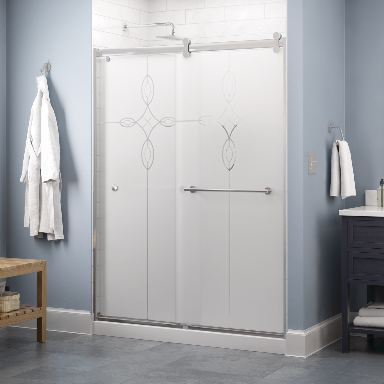 Contemporary 6mm Shower Door with Lyndall Handle