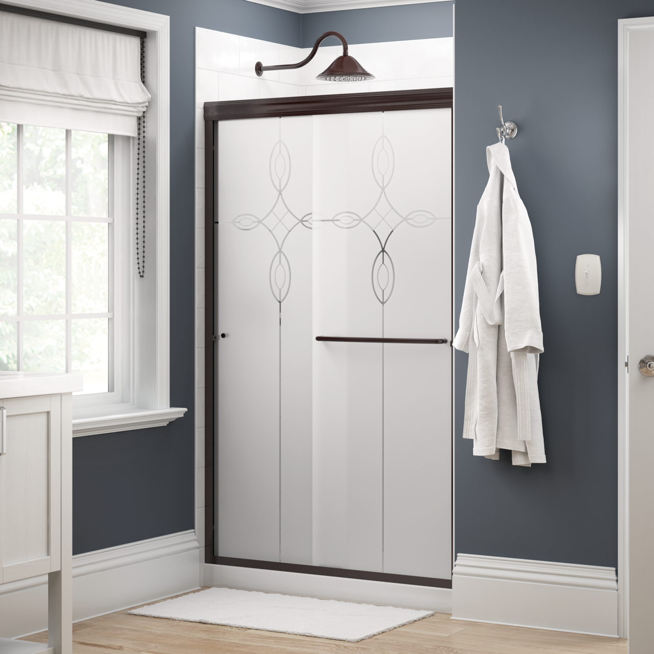 Traditional 6mm Shower Door with Simplicity Handle