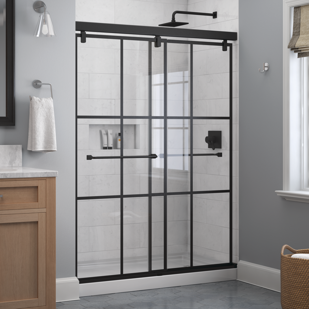 60" Shower / Ingot / Matte Black