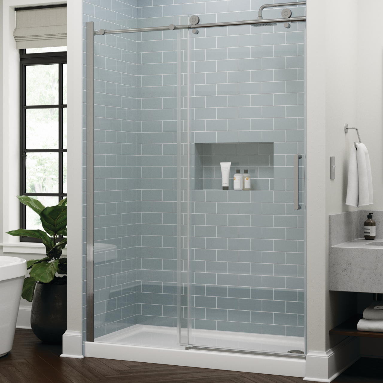 60" Shower / Clear / Polished Chrome