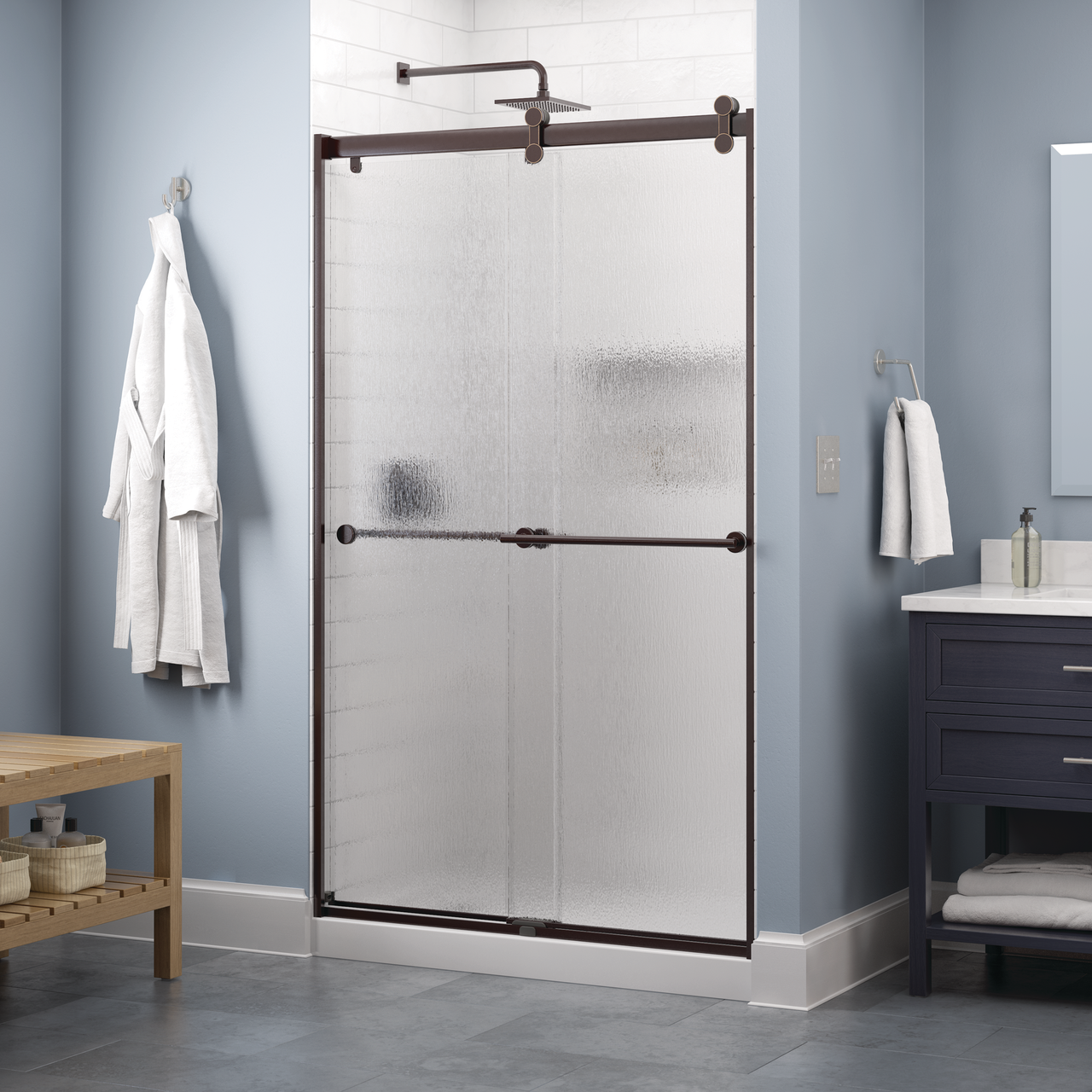 Contemporary 6mm Shower Door with Crestfield Handle