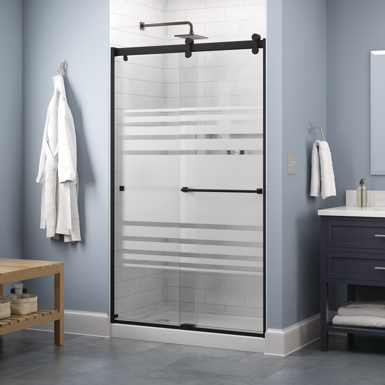 48" Shower / Transition / Matte Black