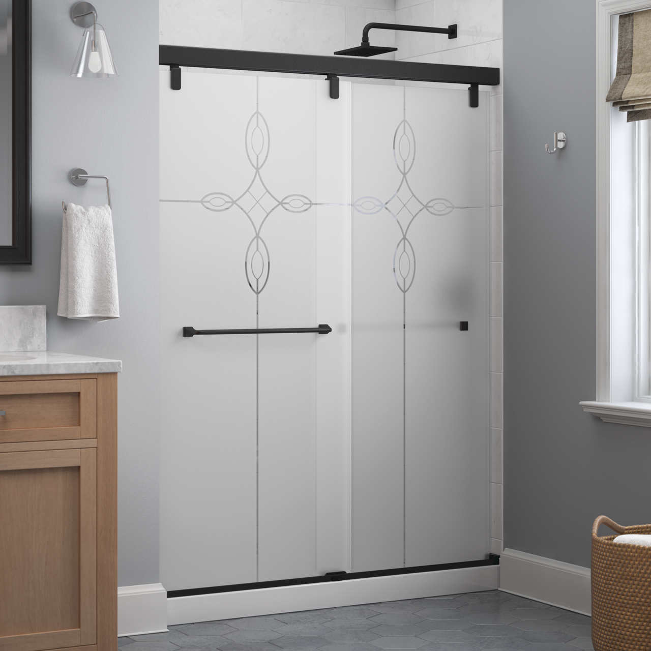 60" Shower / Tranquility / Matte Black