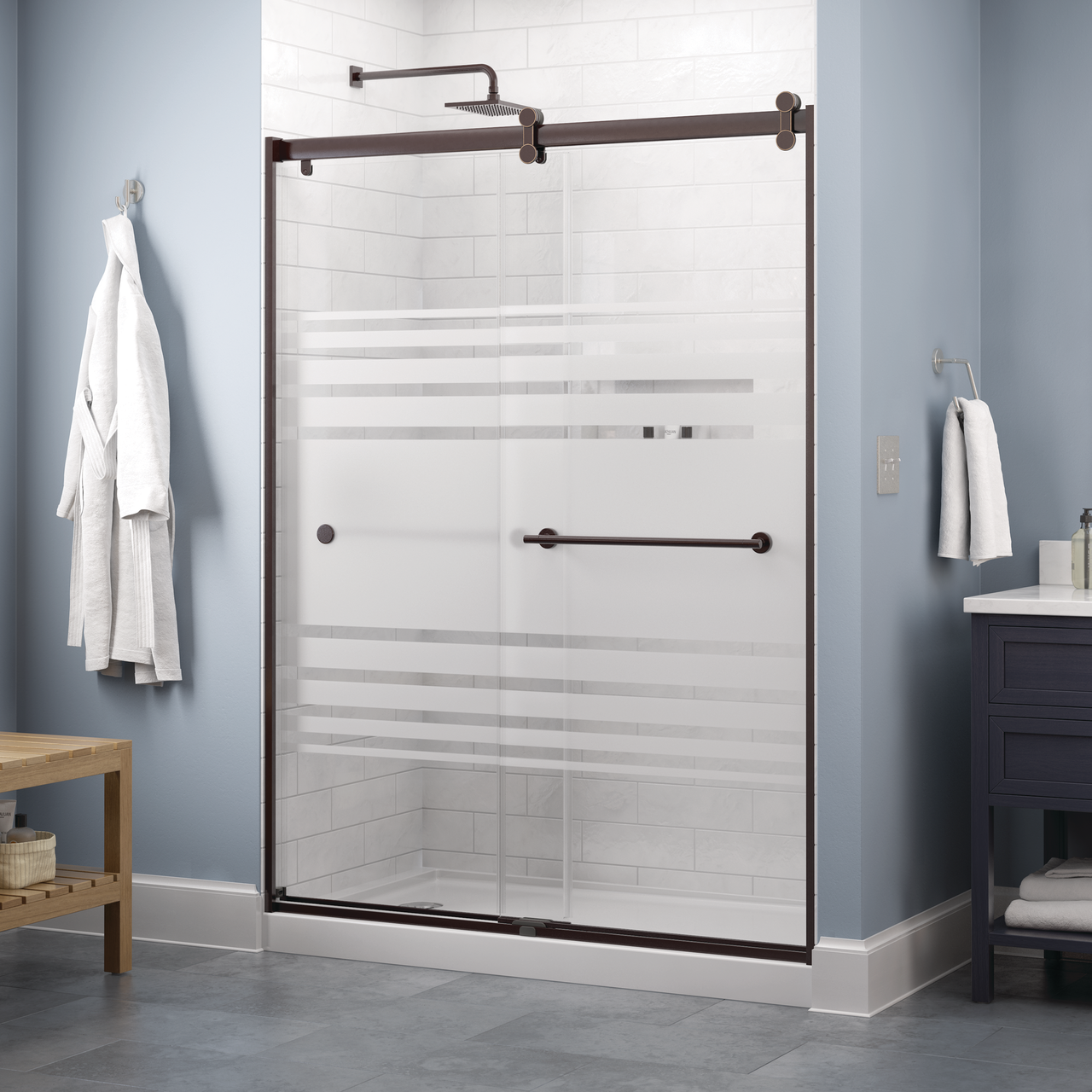 Contemporary 6mm Shower Door with Crestfield Handle