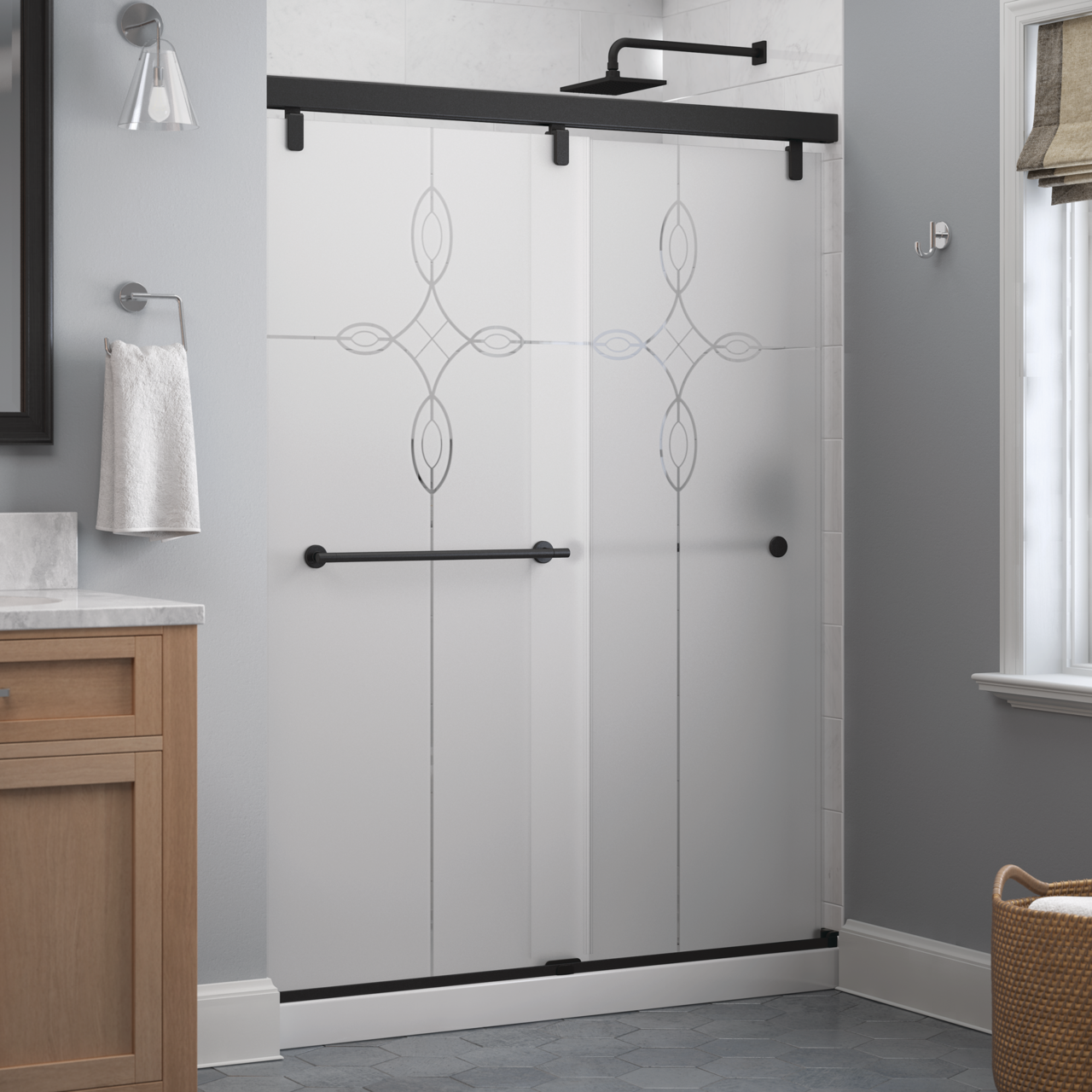 60" Shower / Tranquility / Matte Black
