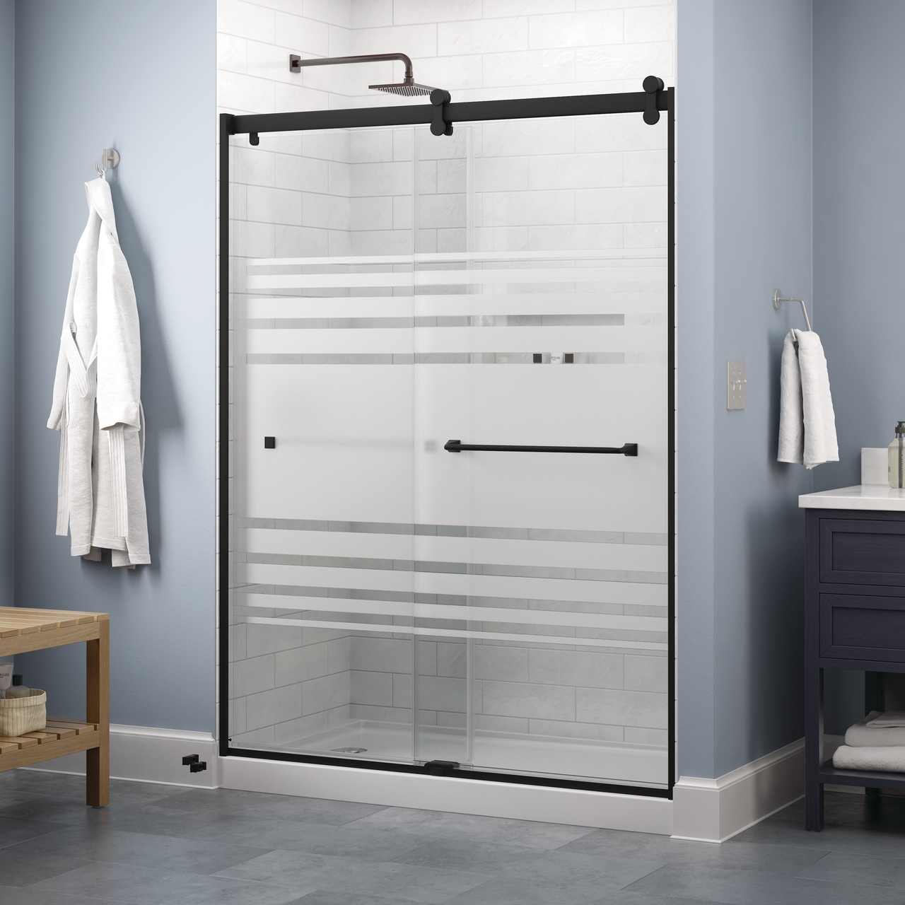 Contemporary 6mm Shower Door with Lyndall Handle