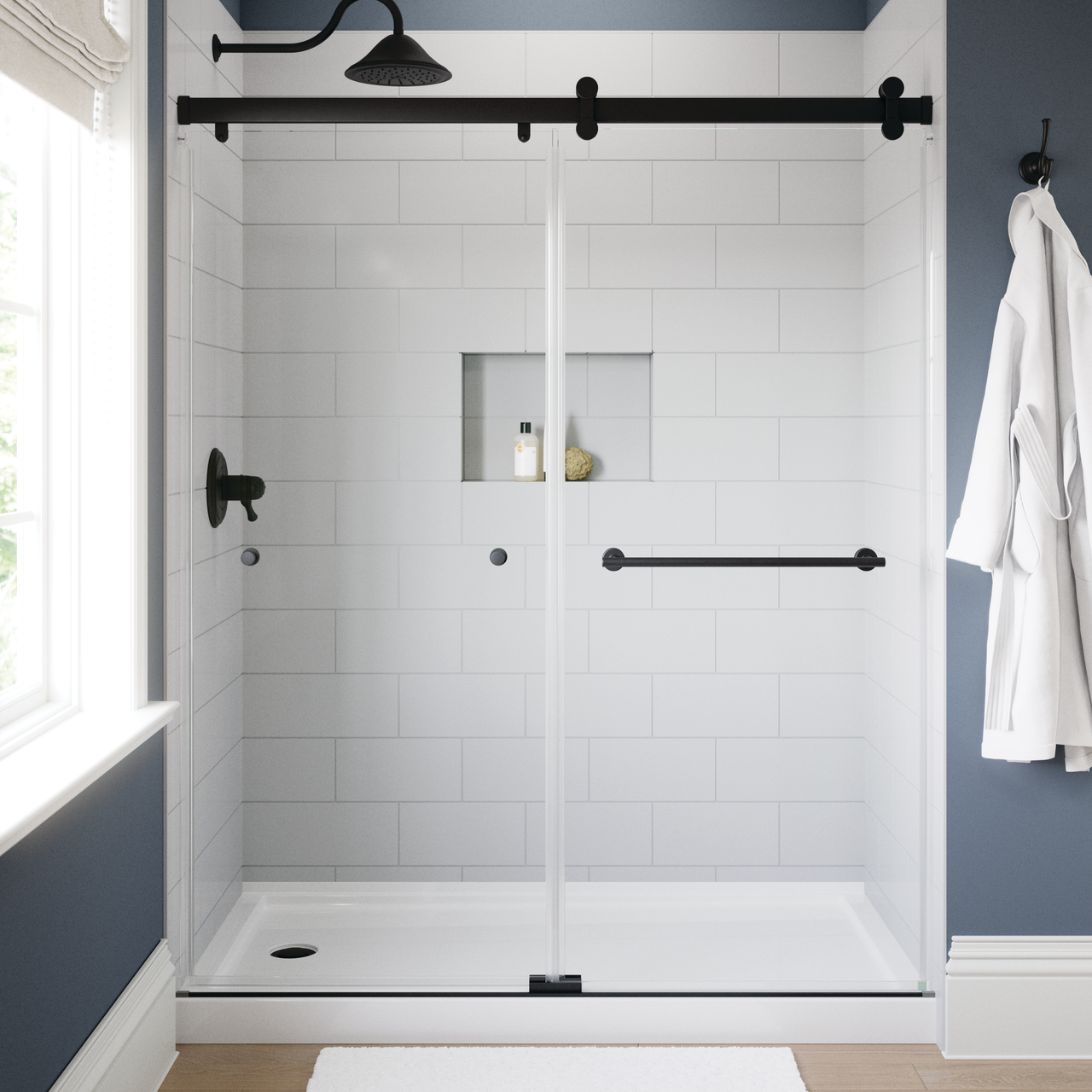 60" Shower/Tub / N/A / Matte Black