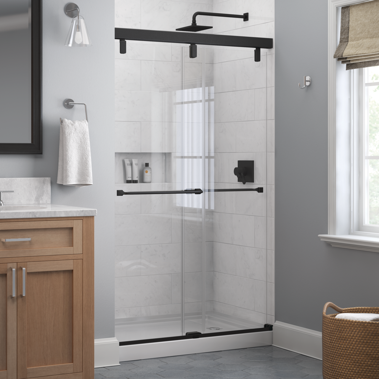 Mod 6mm Shower Door with Everly Handle