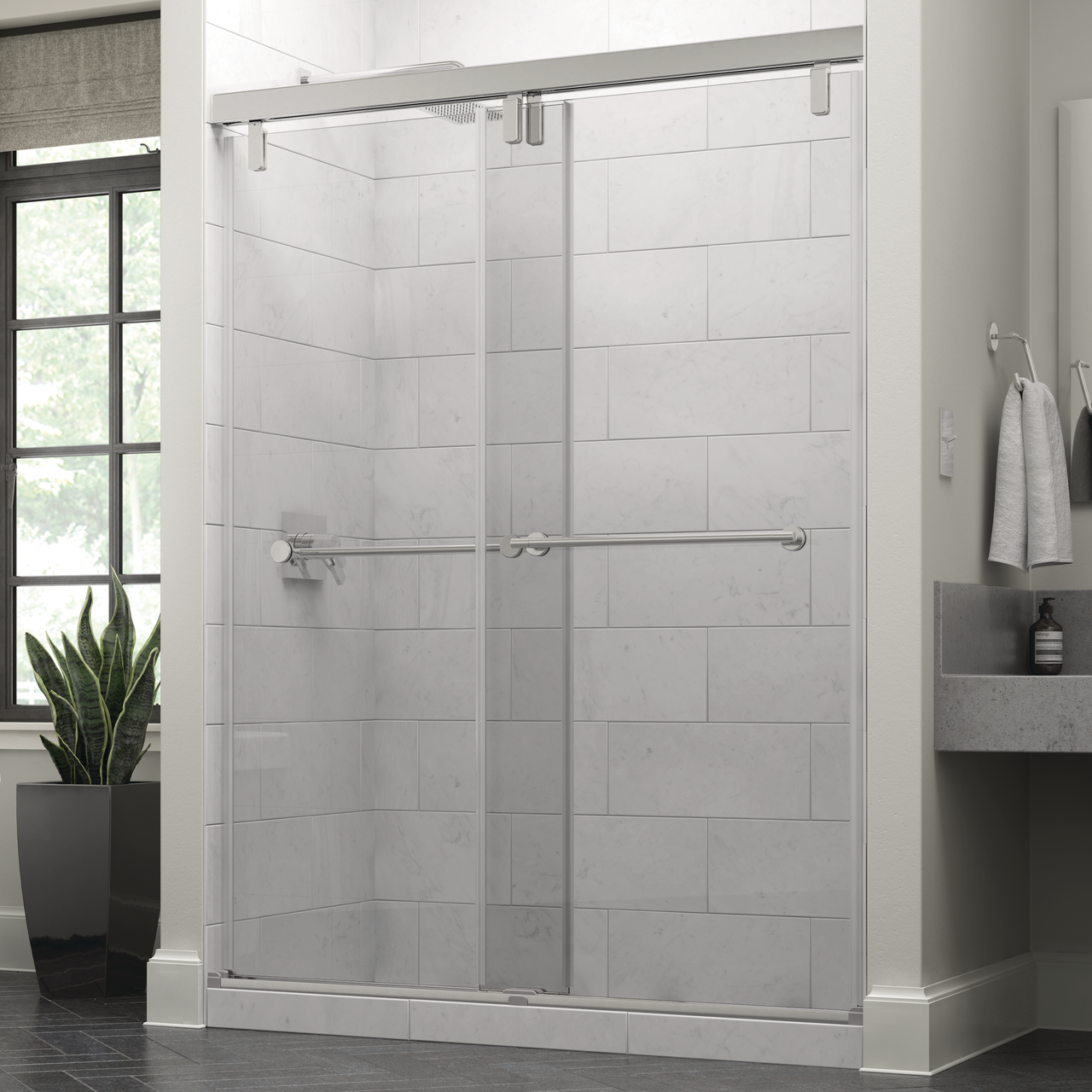 60" Shower / Clear / Polished Chrome