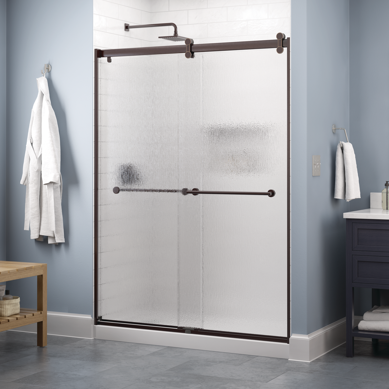 Contemporary 6mm Shower Door with Crestfield Handle