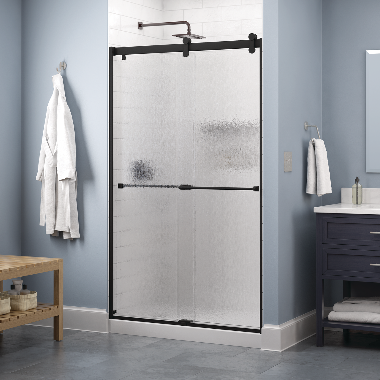 48" Shower / Rain / Matte Black