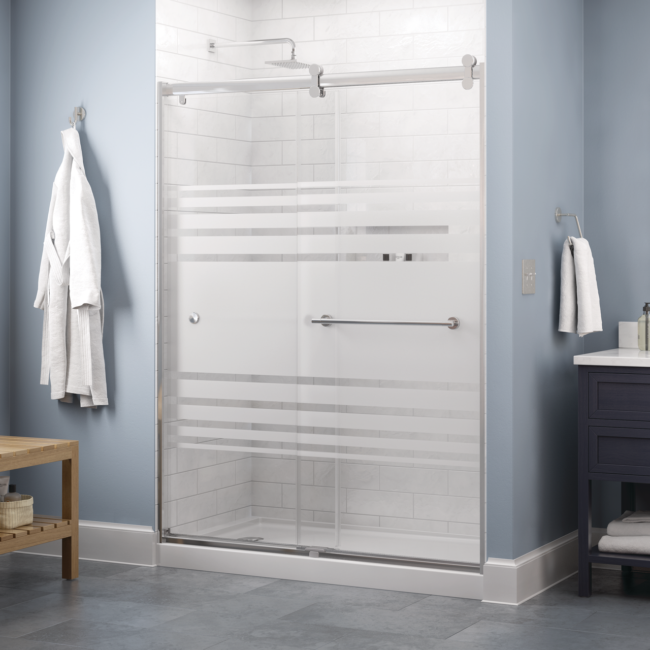 Contemporary 6mm Shower Door with Lyndall Handle