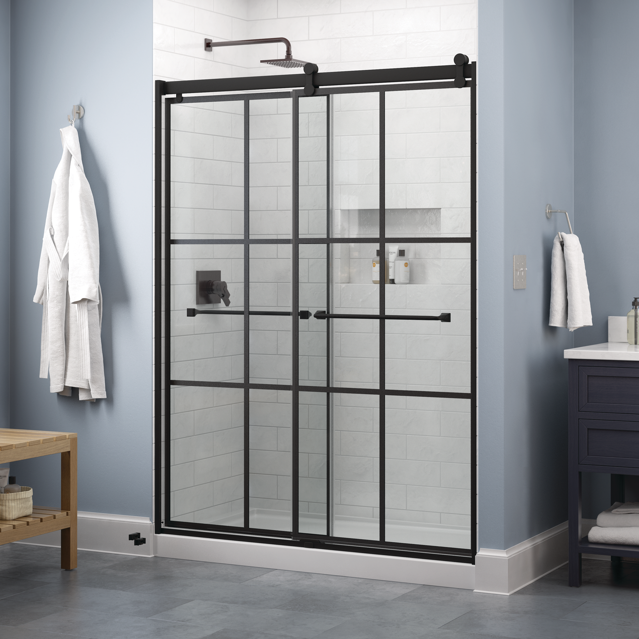 60" Shower / Ingot / Matte Black