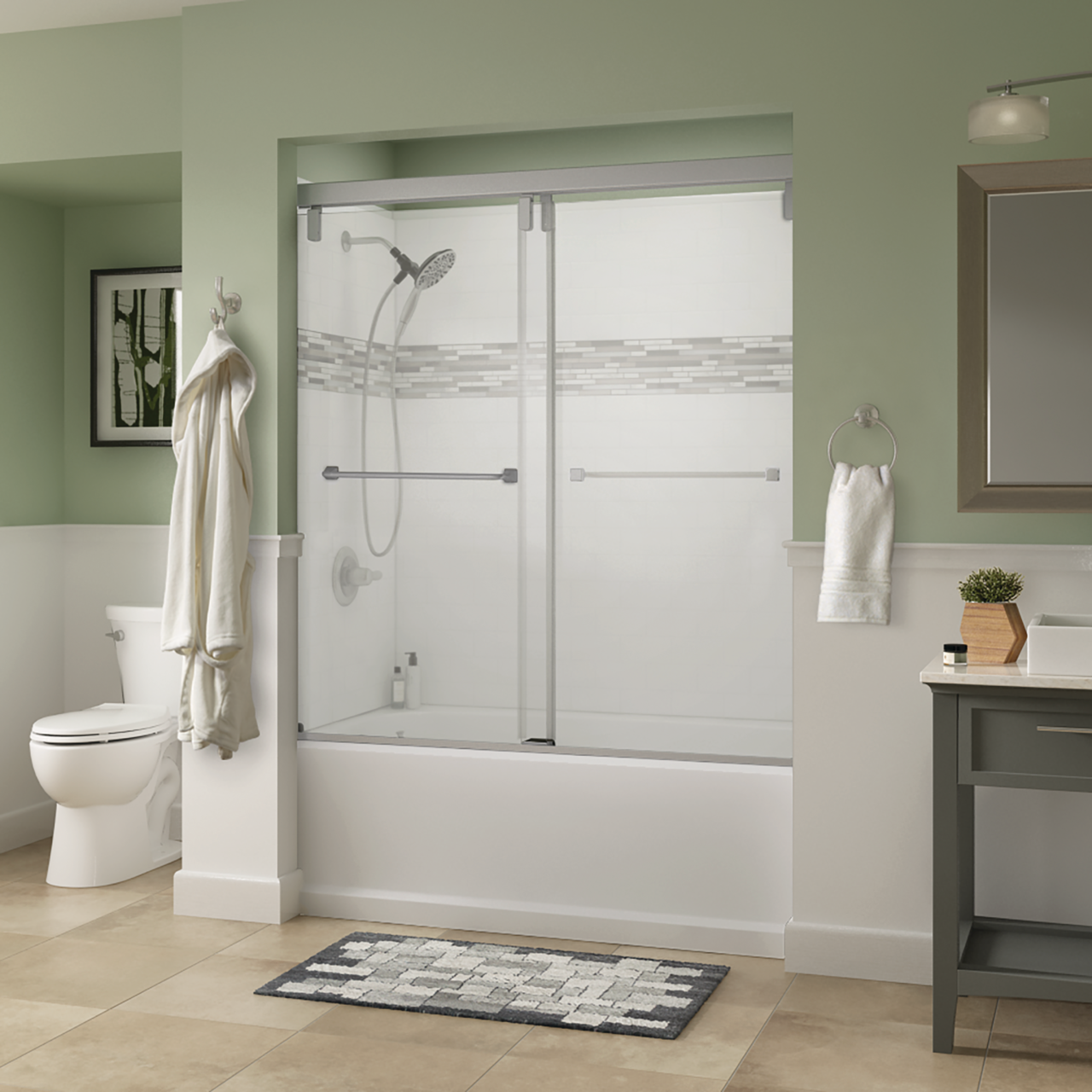 Mod 10mm Bathtub Door with Everly Handle