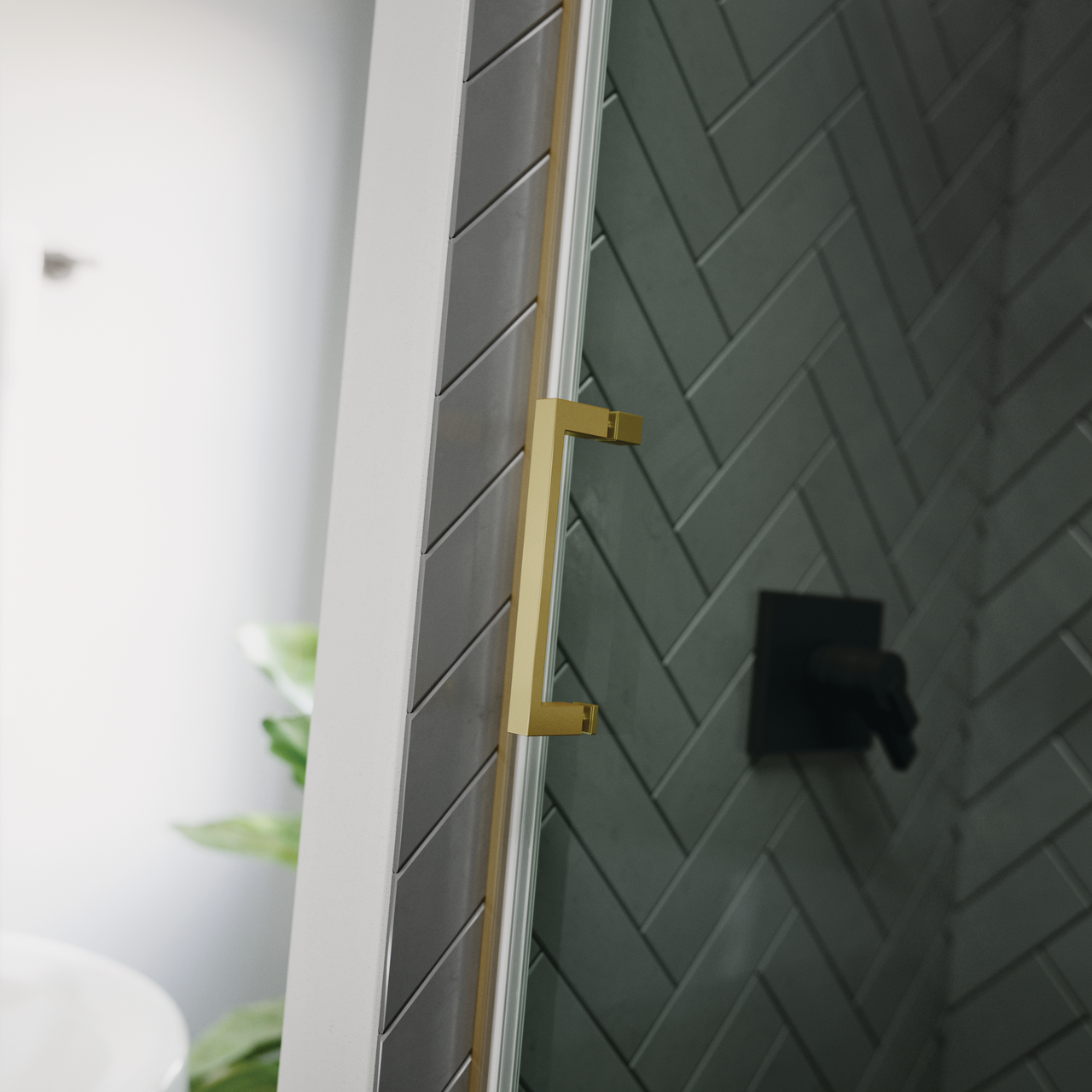 Commix Shower Door Handle in Matte Gold