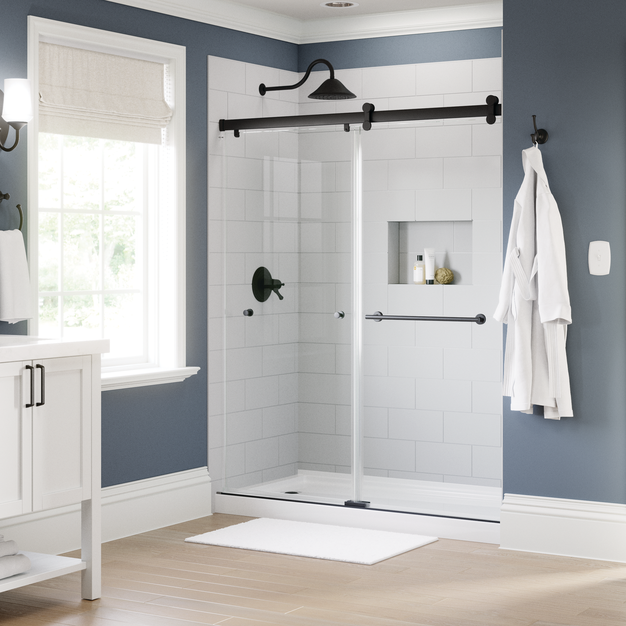 60" Shower/Tub / N/A / Matte Black