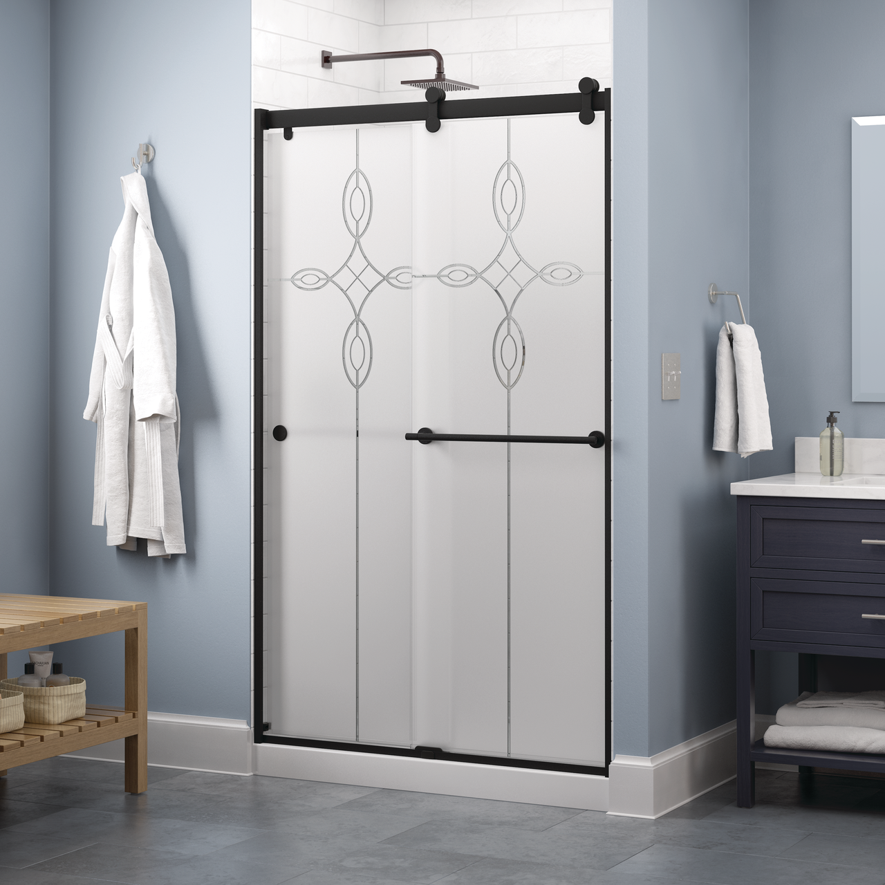 48" Shower / Tranquility / Matte Black