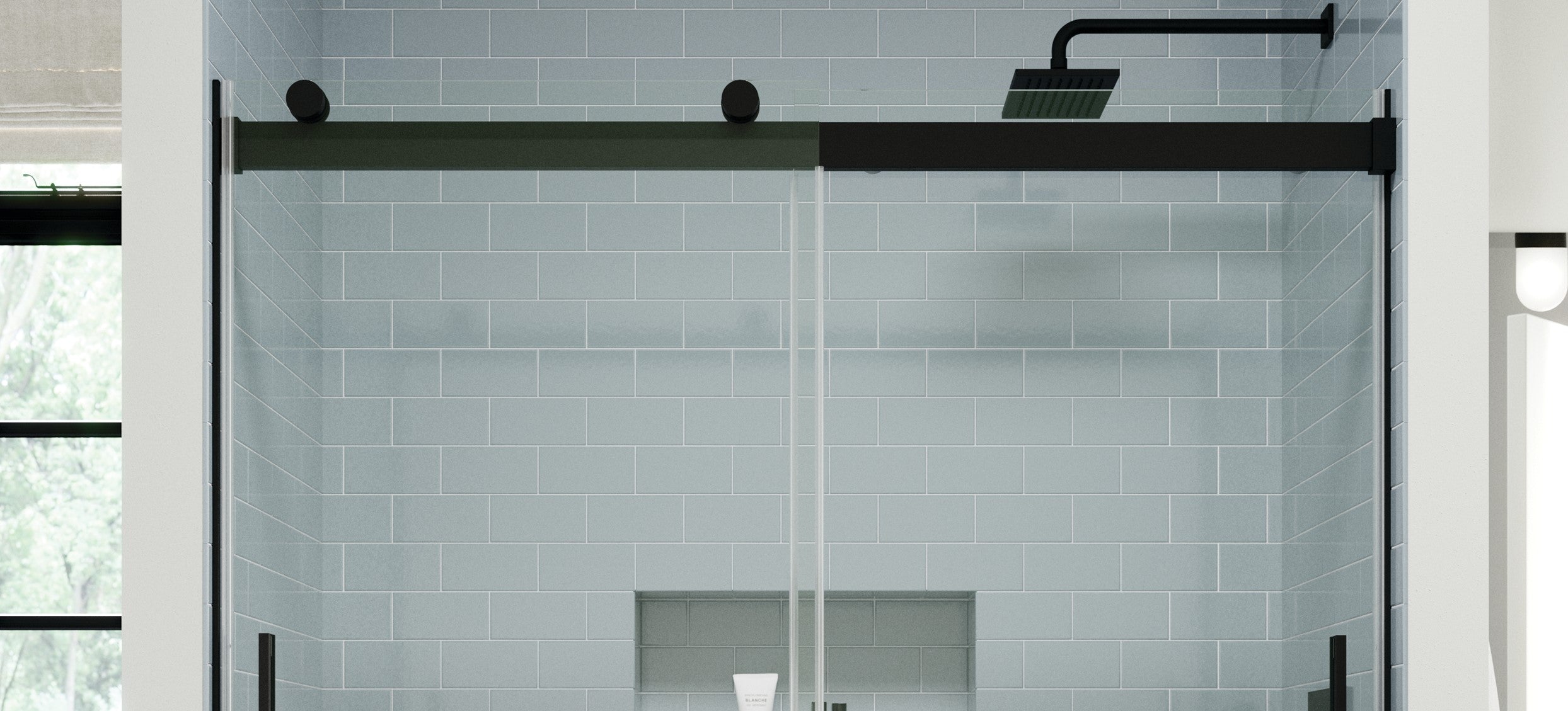 Close up of Delta Classic 500 Shower Door System