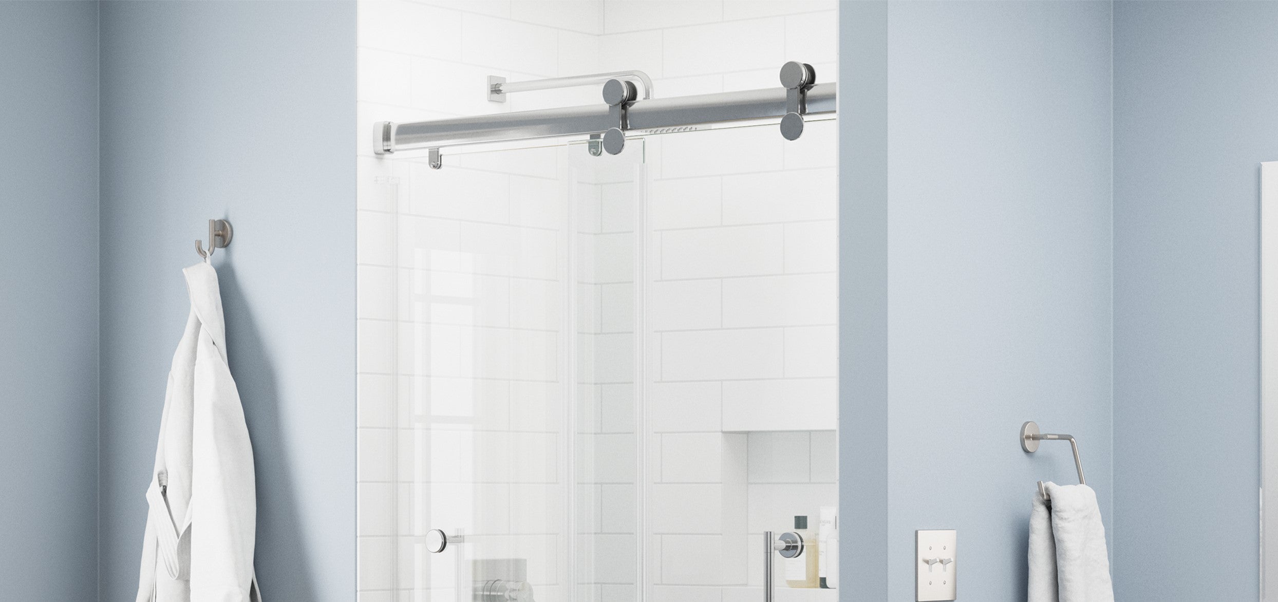 Close up of Delta Shower Door System