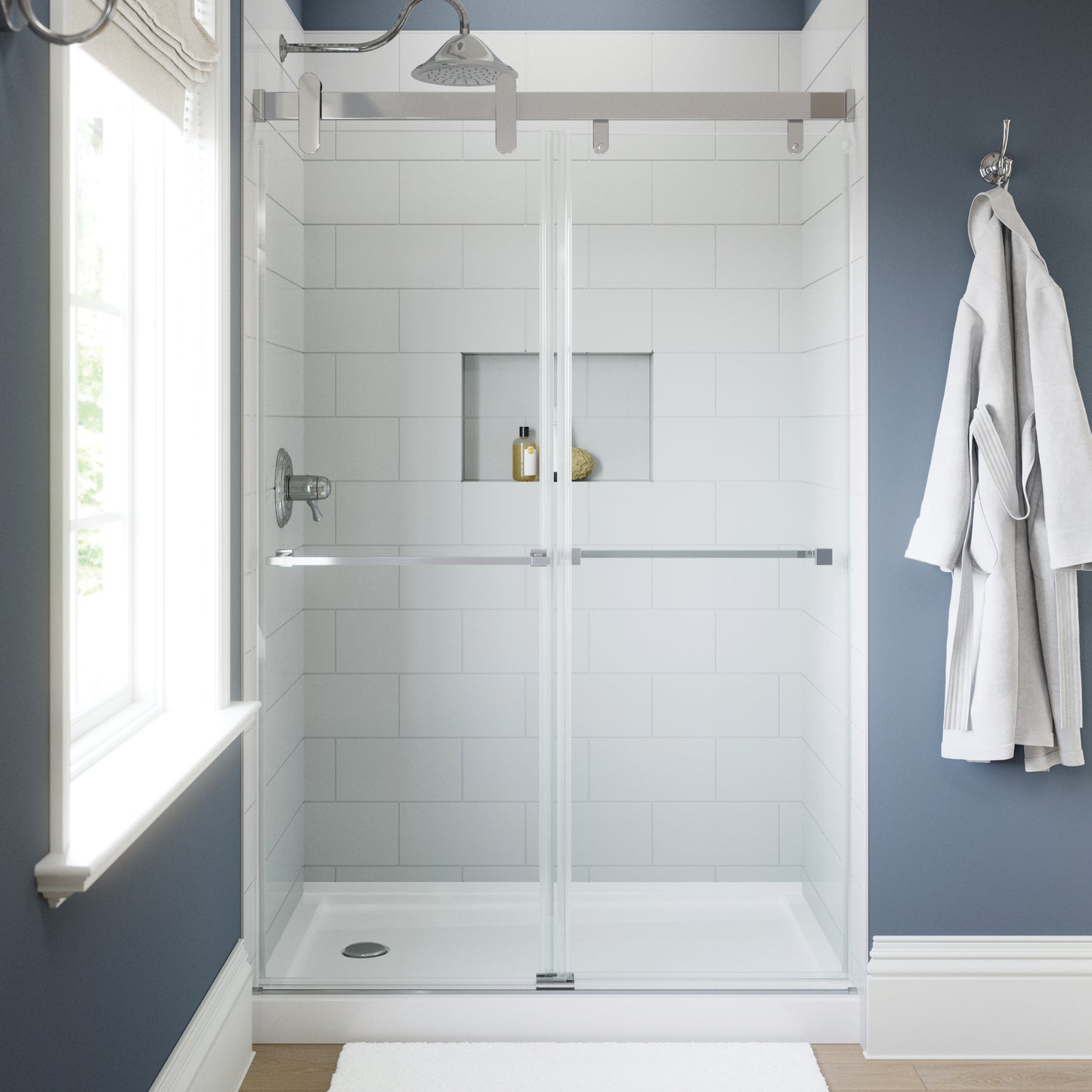 48" Shower / Clear / Chrome