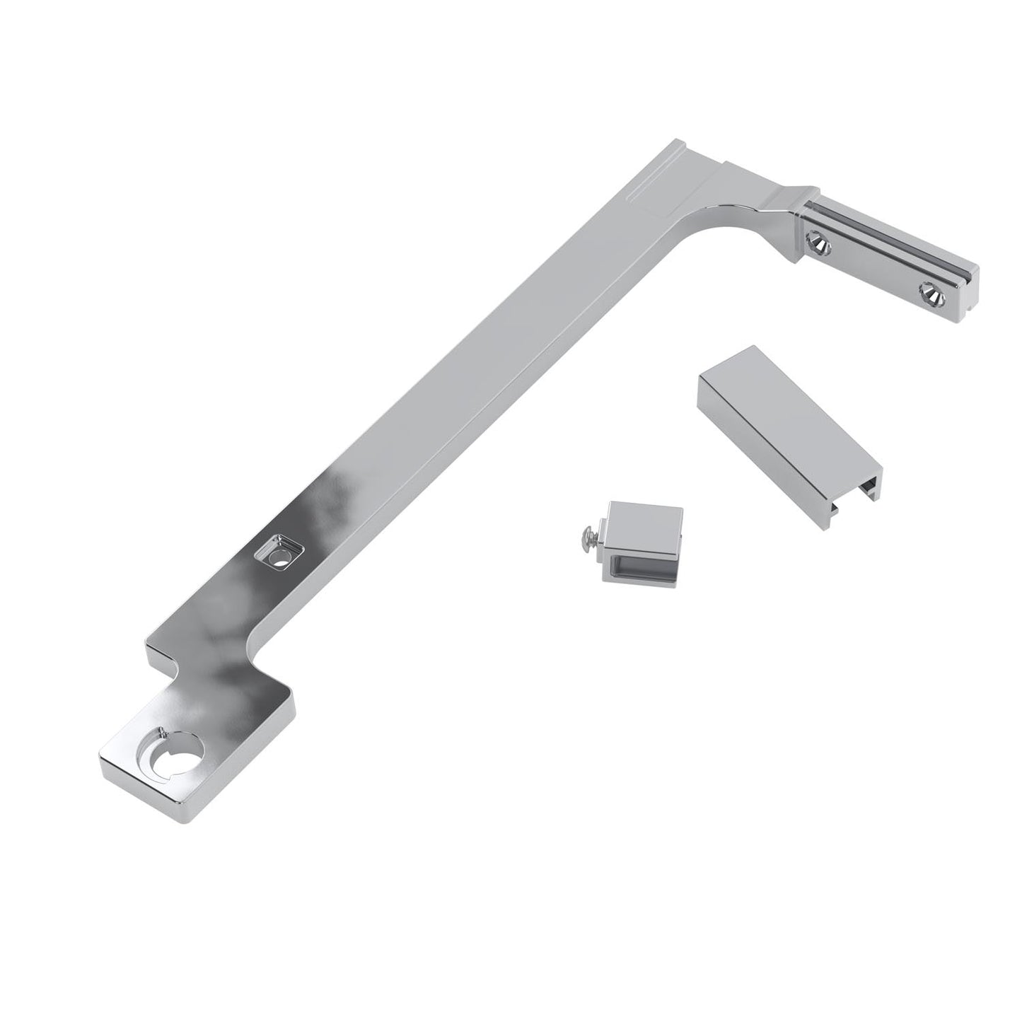 Wilder Fixed Panel Bracket in Polished Chrome