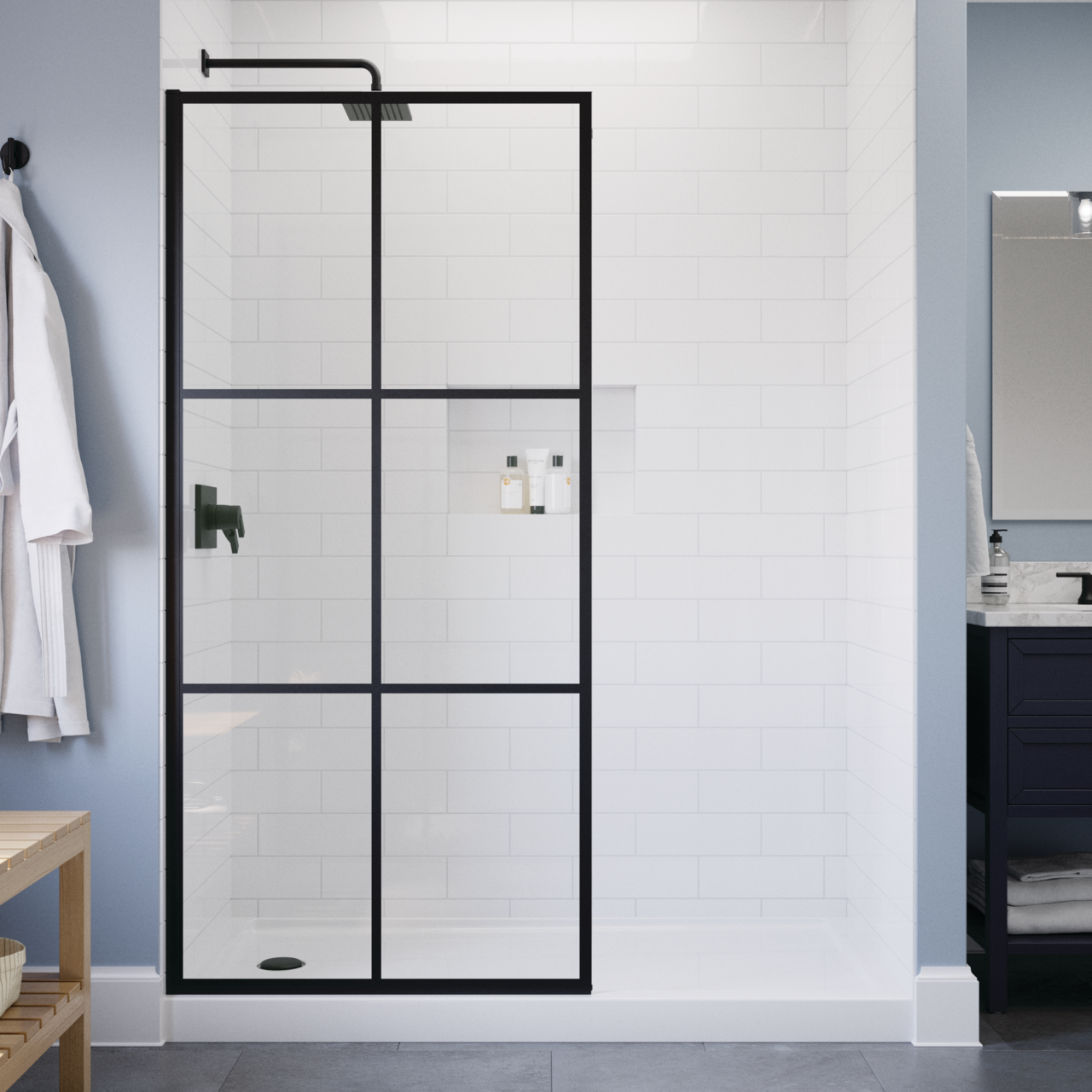 34" Shower / Ingot / Matte Black