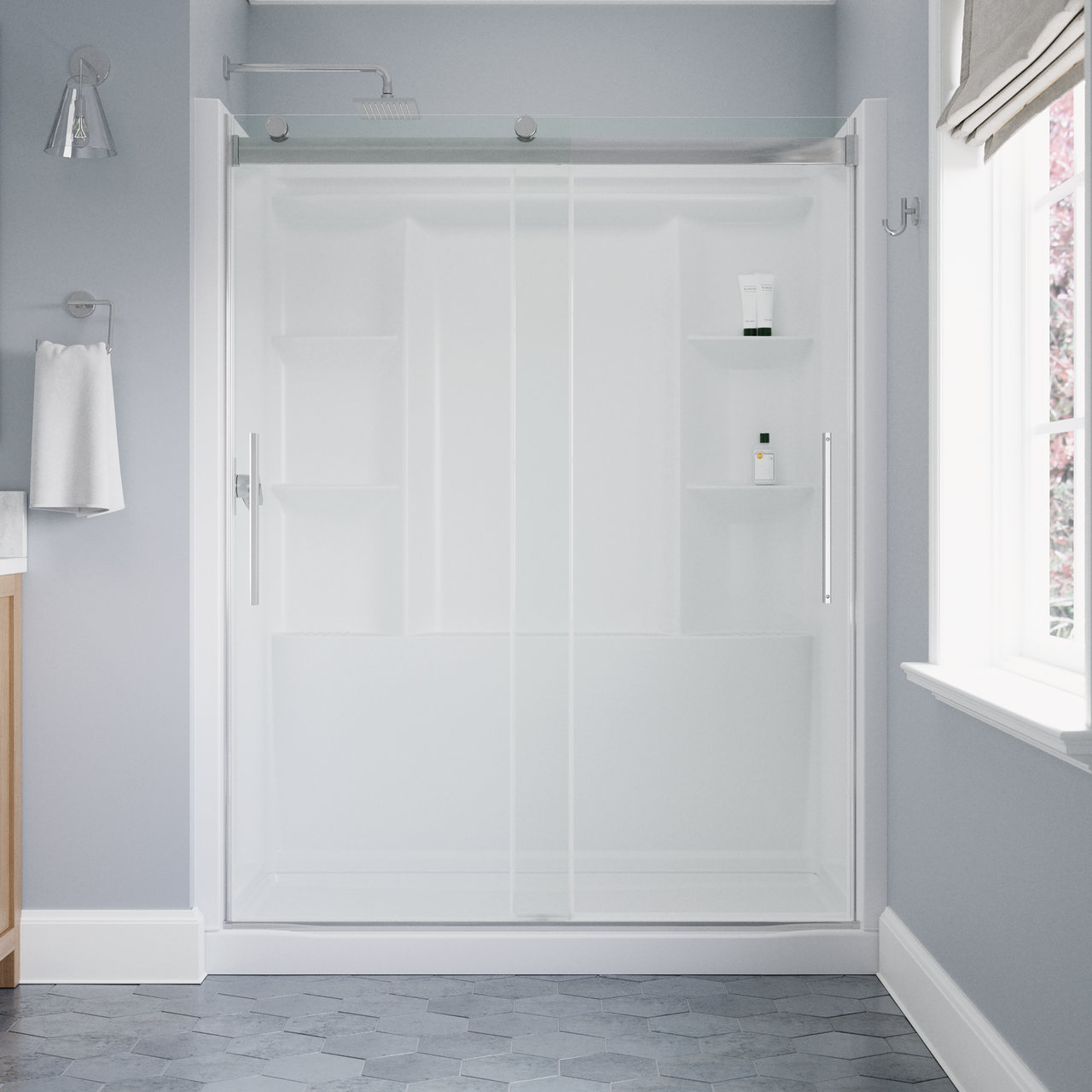 60" Shower / Clear / Polished Chrome