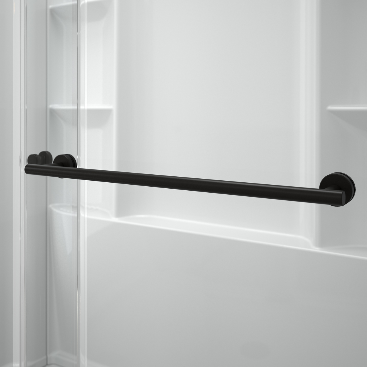 60" Shower / Clear / Matte Black