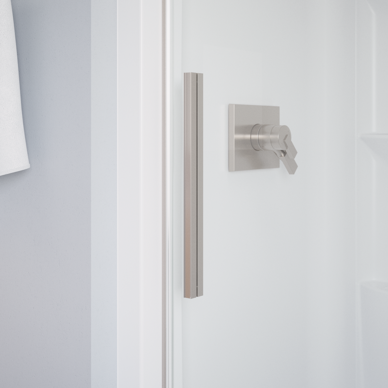 60" Shower / Clear / Shower Door Brushed Nickel