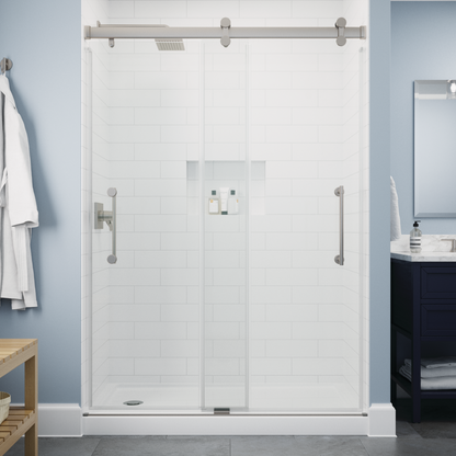 60" Shower / Clear / Shower Door Brushed Nickel