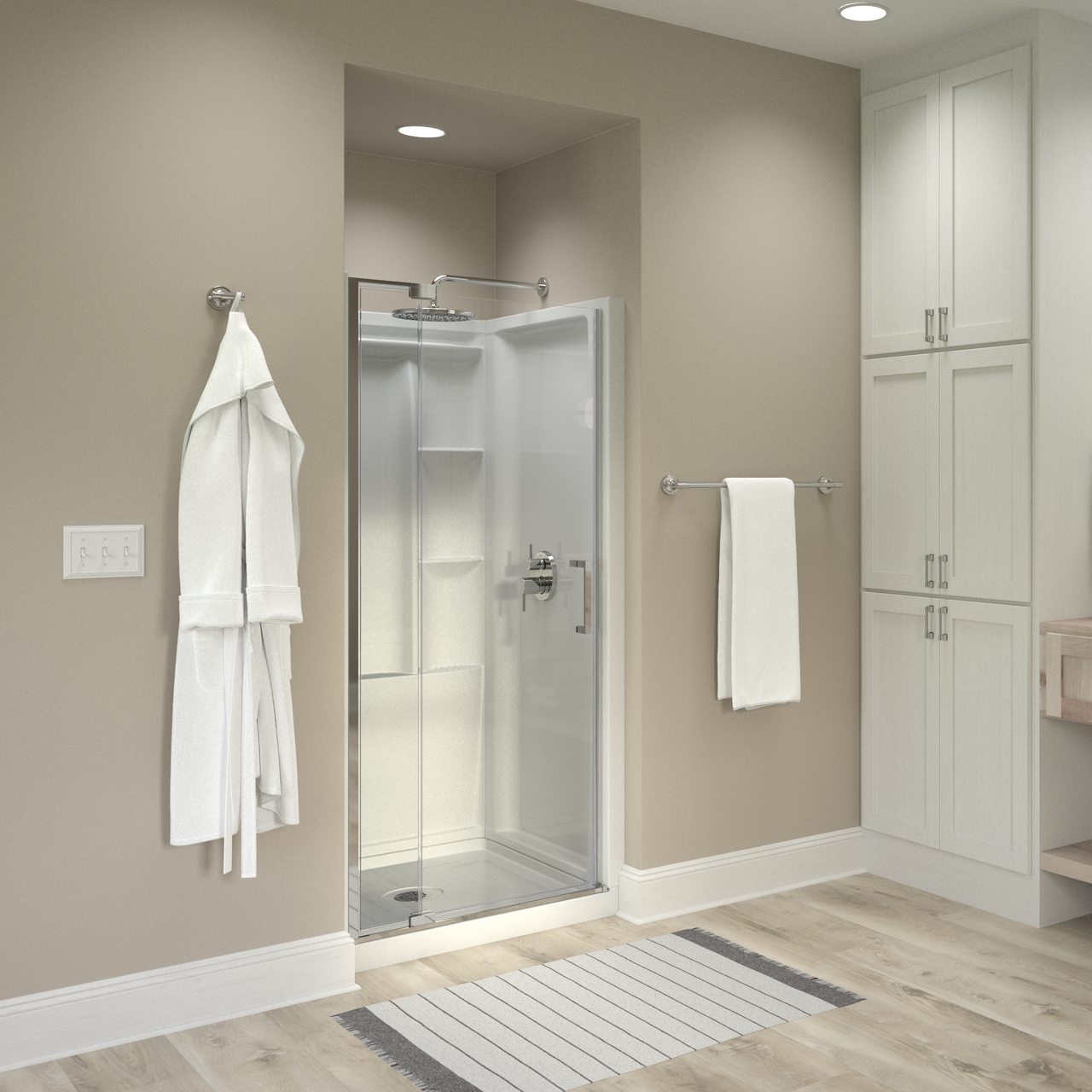 36" Shower / Clear / Chrome