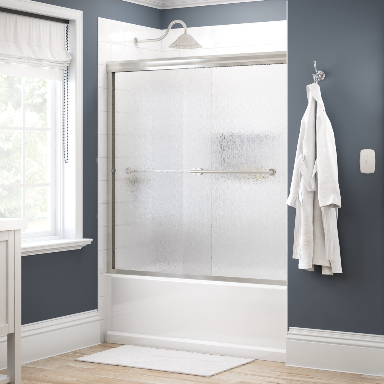 60" Bathtub / Rain / Nickel