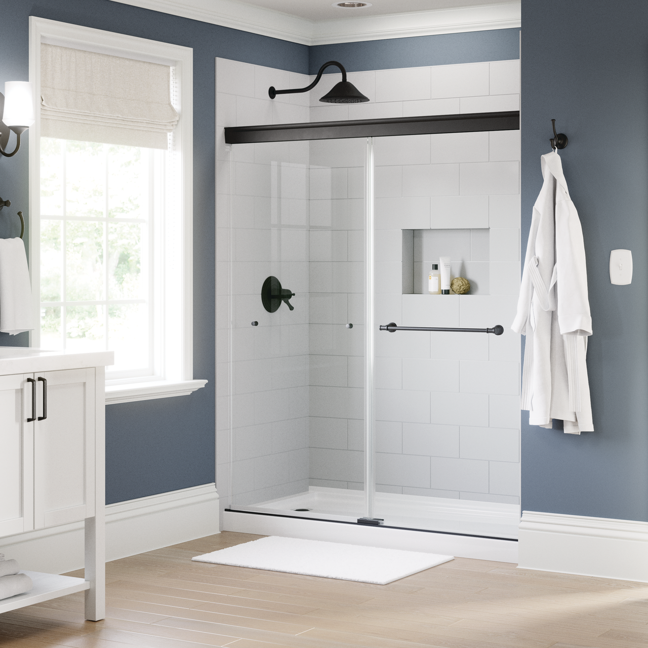 60" Shower/Tub / N/A / Matte Black