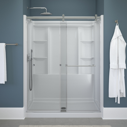 60" Shower / Clear / Chrome