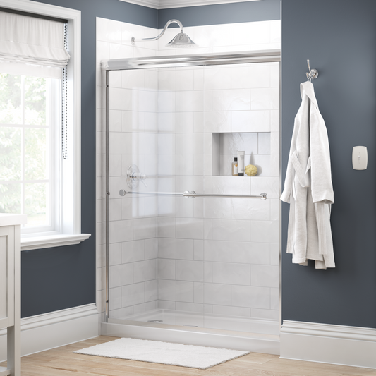 60" Shower / Clear / Chrome