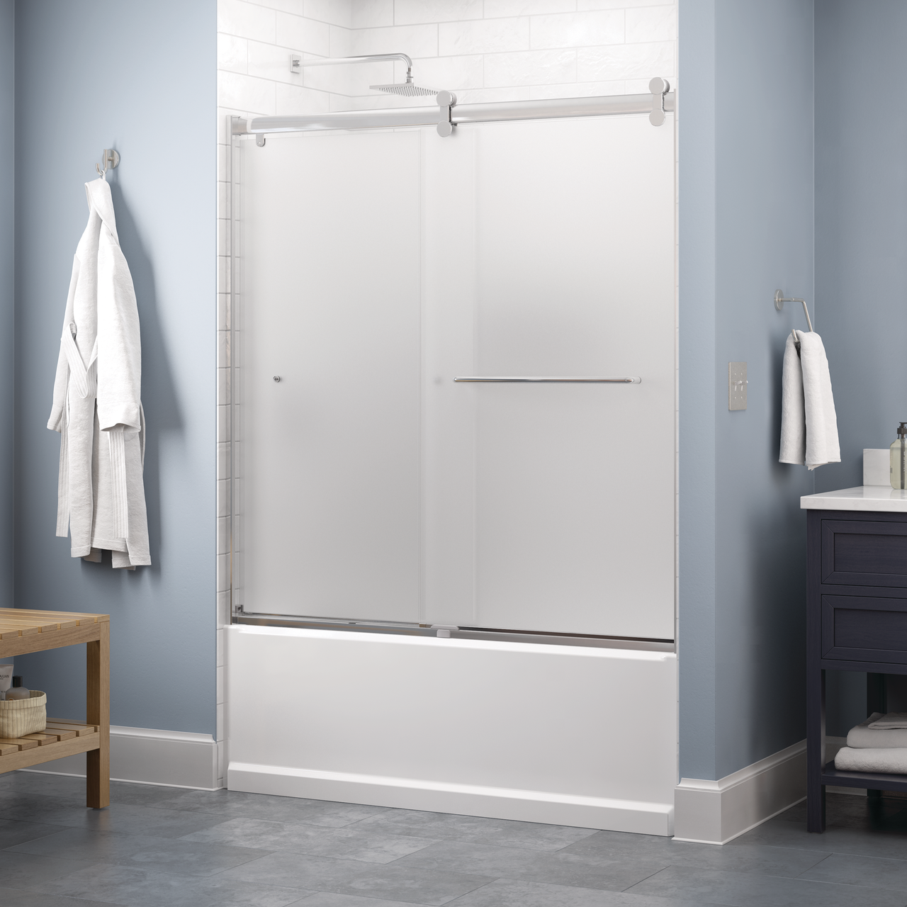 Contemporary 6mm Bathtub Door with Simplicity Handle