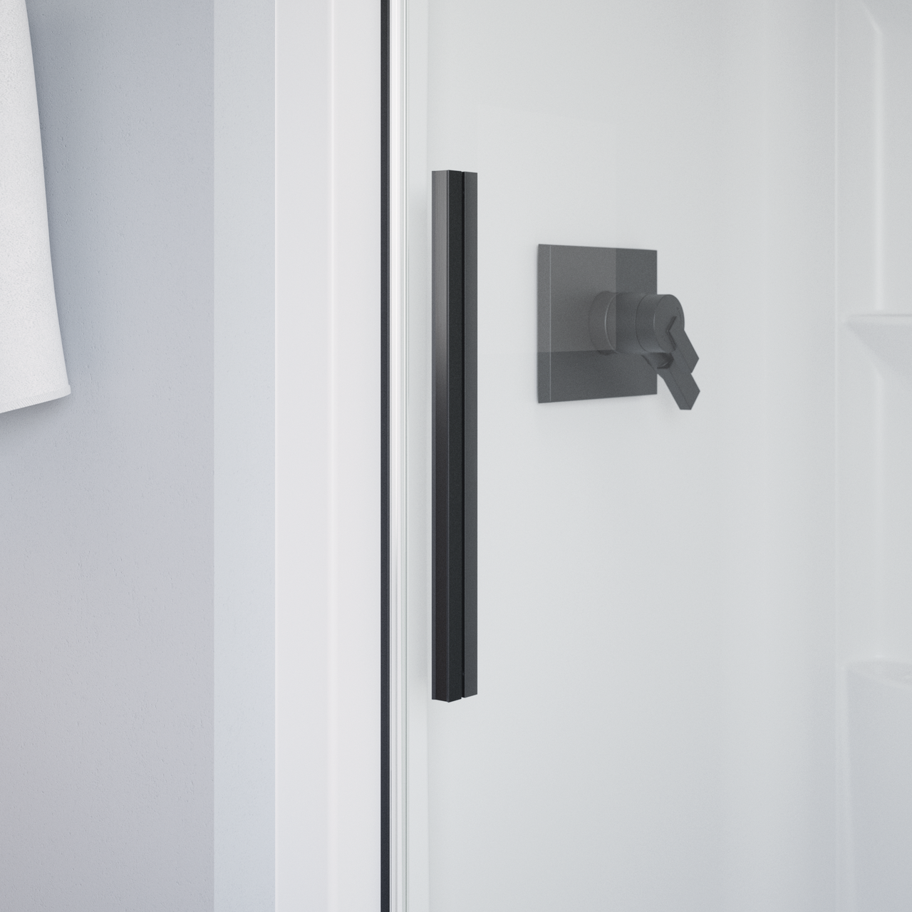 48" Shower / Clear / Matte Black