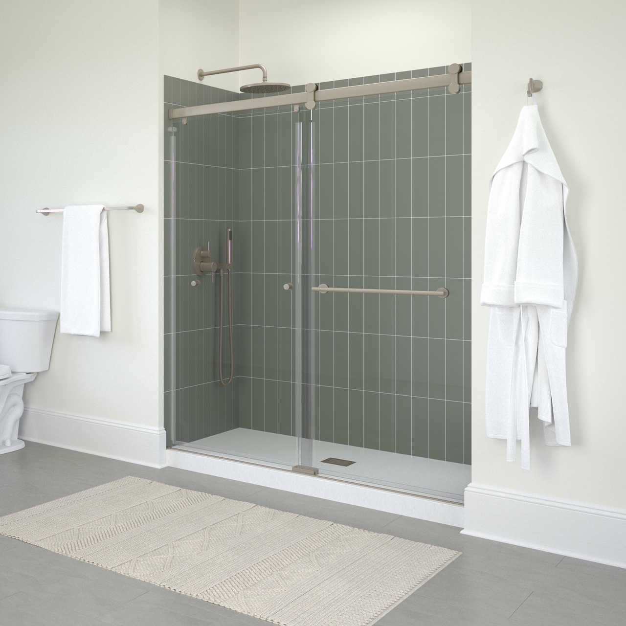 60" Shower / Clear / Brushed Nickel (Shower Door)