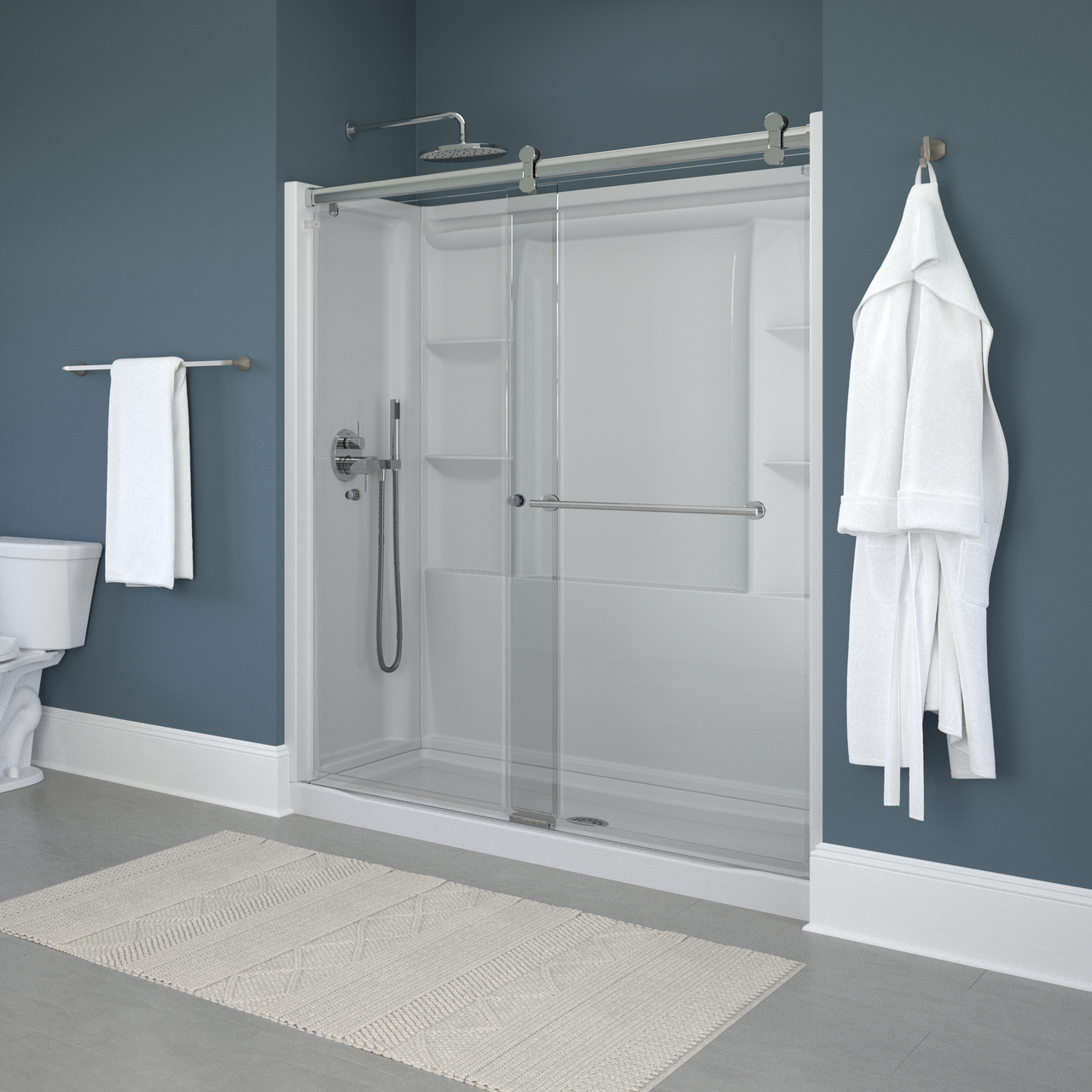60" Shower / Clear / Chrome