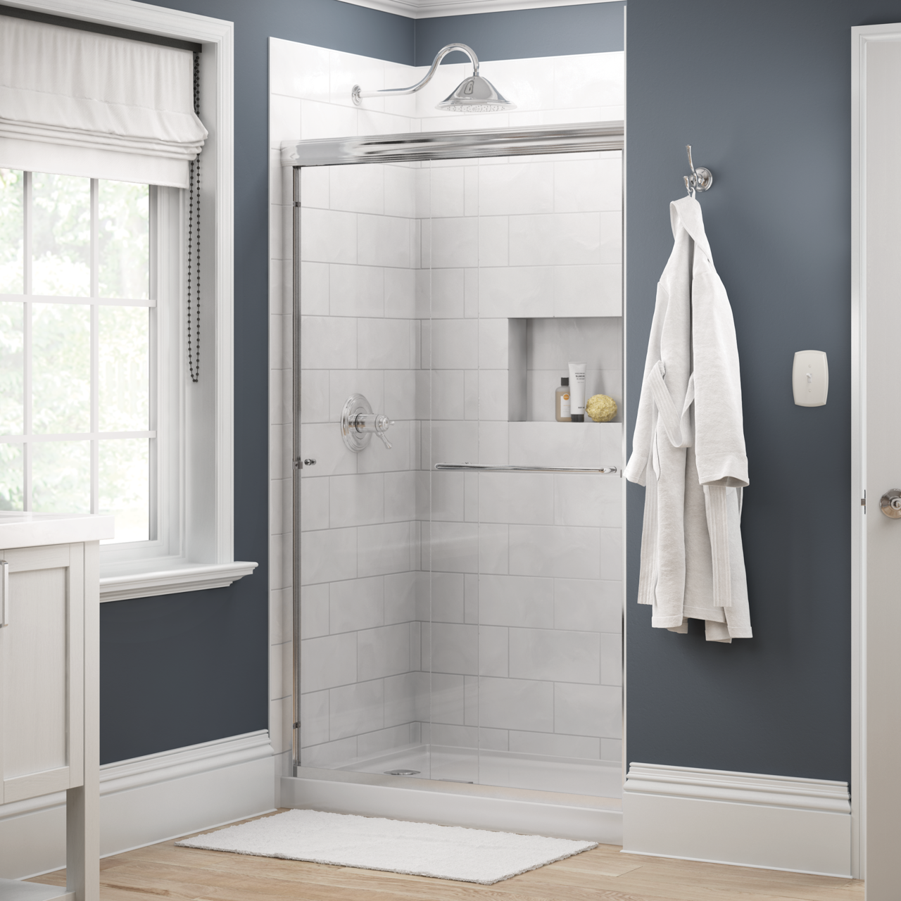 Traditional 6mm Shower Door with Simplicity Handle