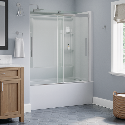 60" Bathtub / Clear / Polished Chrome